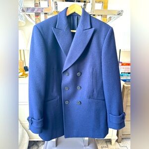 New & Lingwood Navy Wool Coat men 42